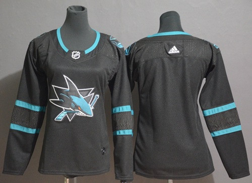 Sharks Blank Black Alternate Authentic Women's Stitched Hockey Jersey Sharks Blank Black Alternate Authentic Women's Stitched Hockey Jersey