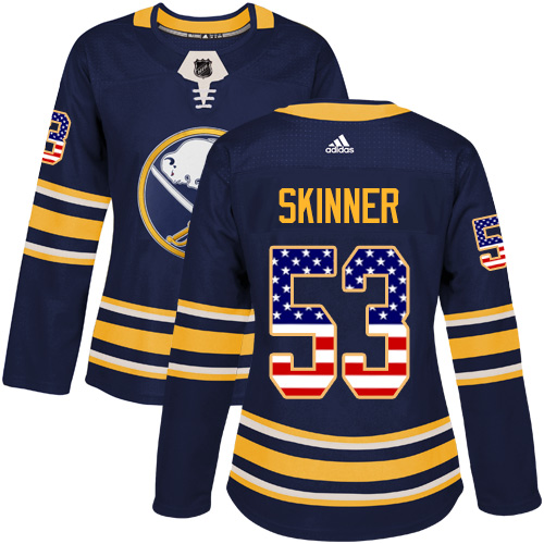 Adidas Sabres #53 Jeff Skinner Navy Blue Home Authentic USA Flag Women's Stitched NHL Jersey Adidas Sabres #53 Jeff Skinner Navy Blue Home Authentic USA Flag Women's Stitched NHL Jersey
