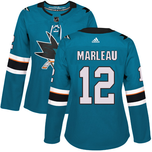 Adidas Sharks #12 Patrick Marleau Teal Home Authentic Women's Stitched NHL Jersey Adidas Sharks #12 Patrick Marleau Teal Home Authentic Women's Stitched NHL Jersey