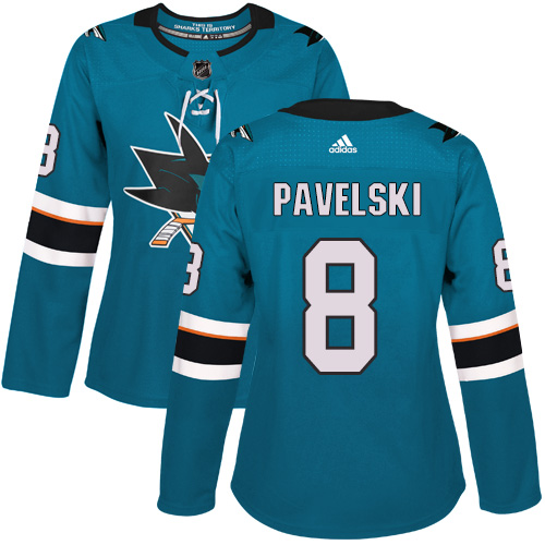 Adidas Sharks #8 Joe Pavelski Teal Home Authentic Women's Stitched NHL Jersey Adidas Sharks #8 Joe Pavelski Teal Home Authentic Women's Stitched NHL Jersey