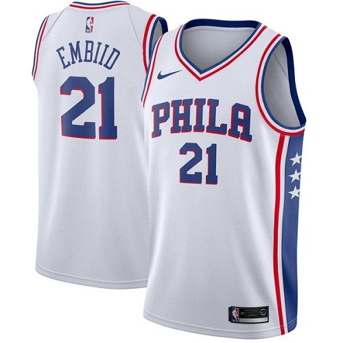 76ers #21 Joel Embiid White Women's Basketball Swingman Association Edition Jersey 76ers #21 Joel Embiid White Women's Basketball Swingman Association Edition Jersey