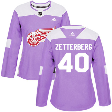 Adidas Red Wings #40 Henrik Zetterberg Purple Authentic Fights Cancer Women's Stitched NHL Jersey Adidas Red Wings #40 Henrik Zetterberg Purple Authentic Fights Cancer Women's Stitched NHL Jersey