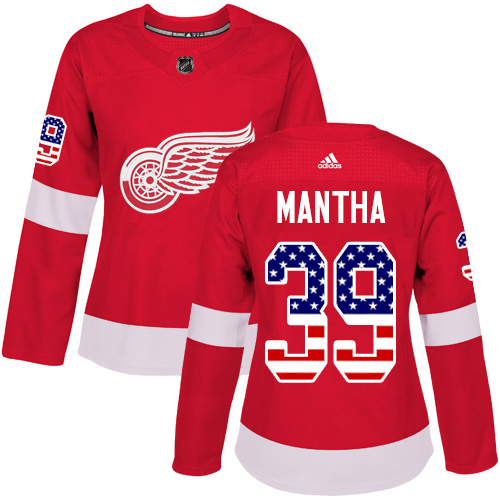 Adidas Red Wings #39 Anthony Mantha Red Home Authentic USA Flag Women's Stitched NHL Jersey Adidas Red Wings #39 Anthony Mantha Red Home Authentic USA Flag Women's Stitched NHL Jersey