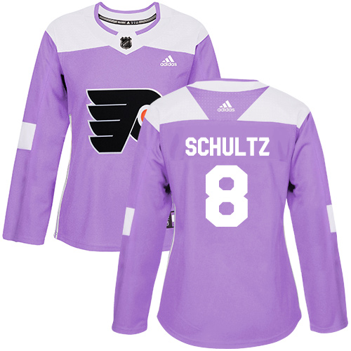 Adidas Flyers #8 Dave Schultz Purple Authentic Fights Cancer Women's Stitched NHL Jersey Adidas Flyers #8 Dave Schultz Purple Authentic Fights Cancer Women's Stitched NHL Jersey