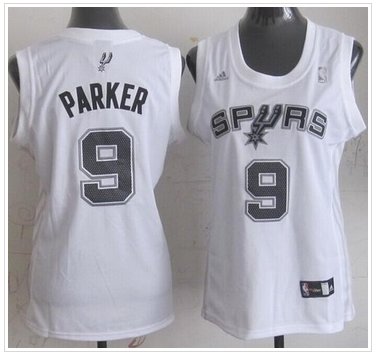 Women's Spurs #9 Tony Parker White Fashion Stitched NBA Jersey