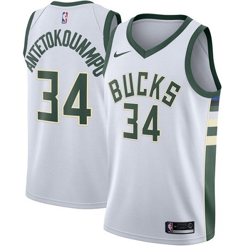 Bucks #34 Giannis Antetokounmpo White Women's Basketball Swingman Association Edition Jersey Bucks #34 Giannis Antetokounmpo White Women's Basketball Swingman Association Edition Jersey