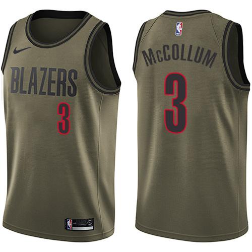 Nike Blazers #3 C.J. McCollum Green Salute to Service Youth NBA Swingman Jersey Nike Blazers #3 C.J. McCollum Green Salute to Service Youth NBA Swingman Jersey