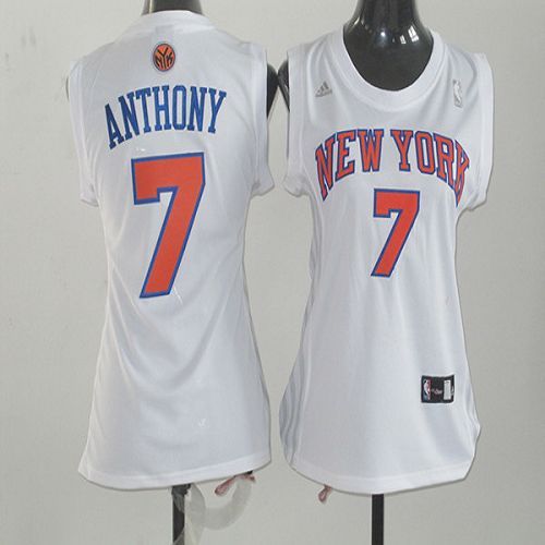Knicks #7 Carmelo Anthony White Fashion Women's Stitched NBA Jersey Knicks #7 Carmelo Anthony White Fashion Women's Stitched NBA Jersey
