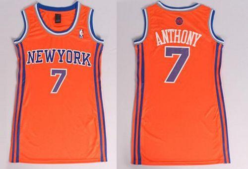 Knicks #7 Carmelo Anthony Orange Women's Dress Stitched NBA Jersey Knicks #7 Carmelo Anthony Orange Women's Dress Stitched NBA Jersey