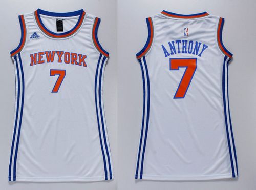 Knicks #7 Carmelo Anthony White Women's Dress Stitched NBA Jersey Knicks #7 Carmelo Anthony White Women's Dress Stitched NBA Jersey