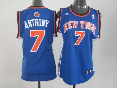 Knicks #7 Carmelo Anthony Blue Women's Road Stitched NBA Jersey Knicks #7 Carmelo Anthony Blue Women's Road Stitched NBA Jersey