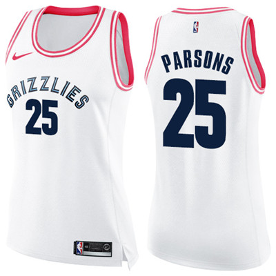 Nike Grizzlies #25 Chandler Parsons White Pink Women's NBA Swingman Fashion Jersey