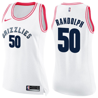 Nike Grizzlies #50 Zach Randolph White Pink Women's NBA Swingman Fashion Jersey