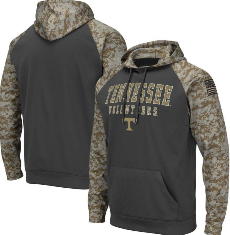 Tennessee Volunteers Gray Camo Men's Pullover Hoodie