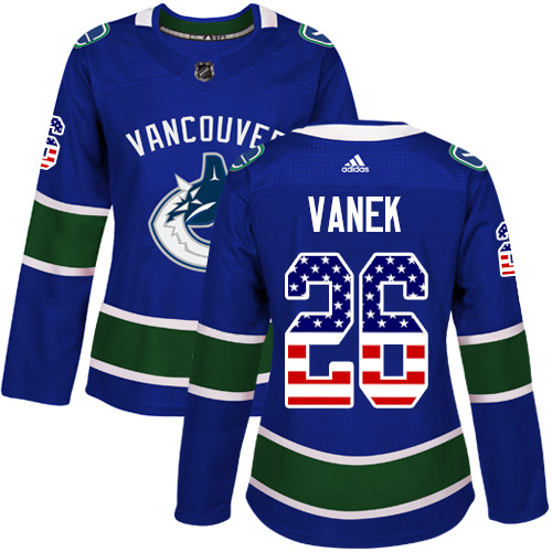 Adidas Canucks #26 Thomas Vanek Blue Home Authentic USA Flag Women's Stitched NHL Jersey Adidas Canucks #26 Thomas Vanek Blue Home Authentic USA Flag Women's Stitched NHL Jersey