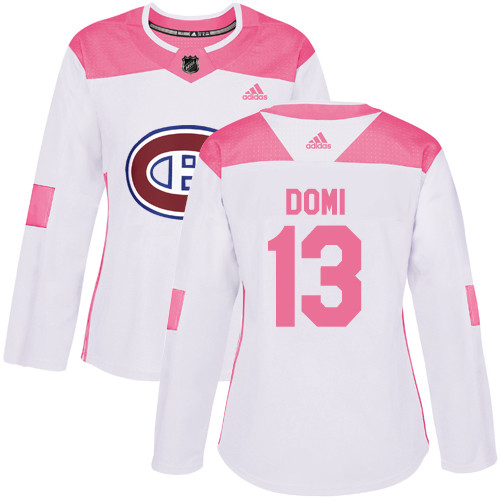 Adidas Canadiens #13 Max Domi White Pink Authentic Fashion Adidas Canadiens #13 Max Domi White Pink Authentic Fashion