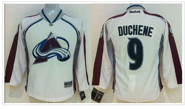 Youth NHL Colorado Avalanche #9 Matt Duchene White Stitched Jersey