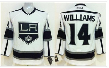 Youth NHL Los Angeles Kings #14 Justin Williams White Road Jersey Youth NHL Los Angeles Kings #14 Justin Williams White Road Jersey