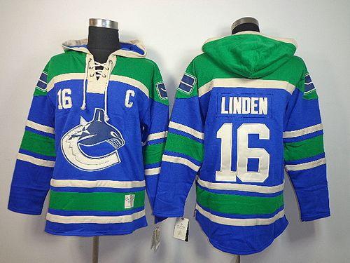 Youth Canucks #16 Trevor Linden Blue Sawyer Hooded Sweatshirt Stitched NHL Jersey Youth Canucks #16 Trevor Linden Blue Sawyer Hooded Sweatshirt Stitched NHL Jersey