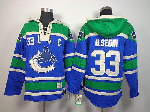 Youth Canucks #33 Henrik Sedin Blue Sawyer Hooded Sweatshirt Stitched NHL Jersey Youth Canucks #33 Henrik Sedin Blue Sawyer Hooded Sweatshirt Stitched NHL Jersey