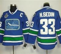 youth Kids Vancouver Canucks 33 H.Sedin Blue Jersey 3rd