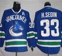youth Kids Vancouver Canucks 33 H.SEDIN blue