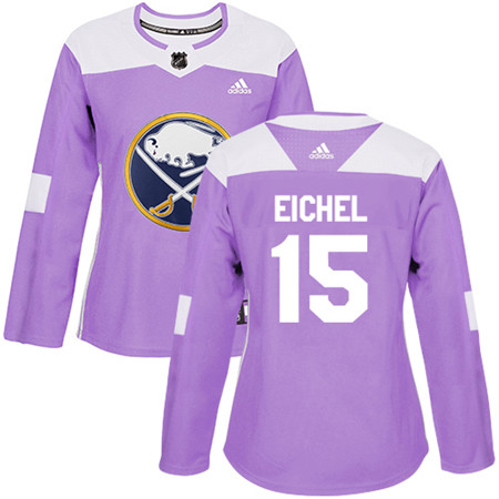 Adidas Sabres #15 Jack Eichel Purple Authentic Fights Cancer Women's Stitched NHL Jersey