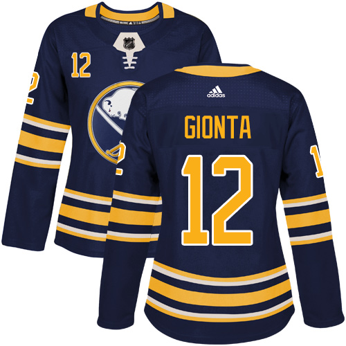 Adidas Sabres #12 Brian Gionta Navy Blue Home Authentic Women's Stitched NHL Jersey