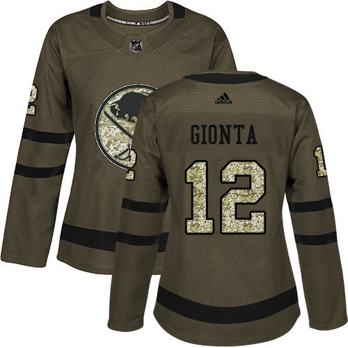 Adidas Sabres #12 Brian Gionta Green Salute to Service Women's Stitched NHL Jersey