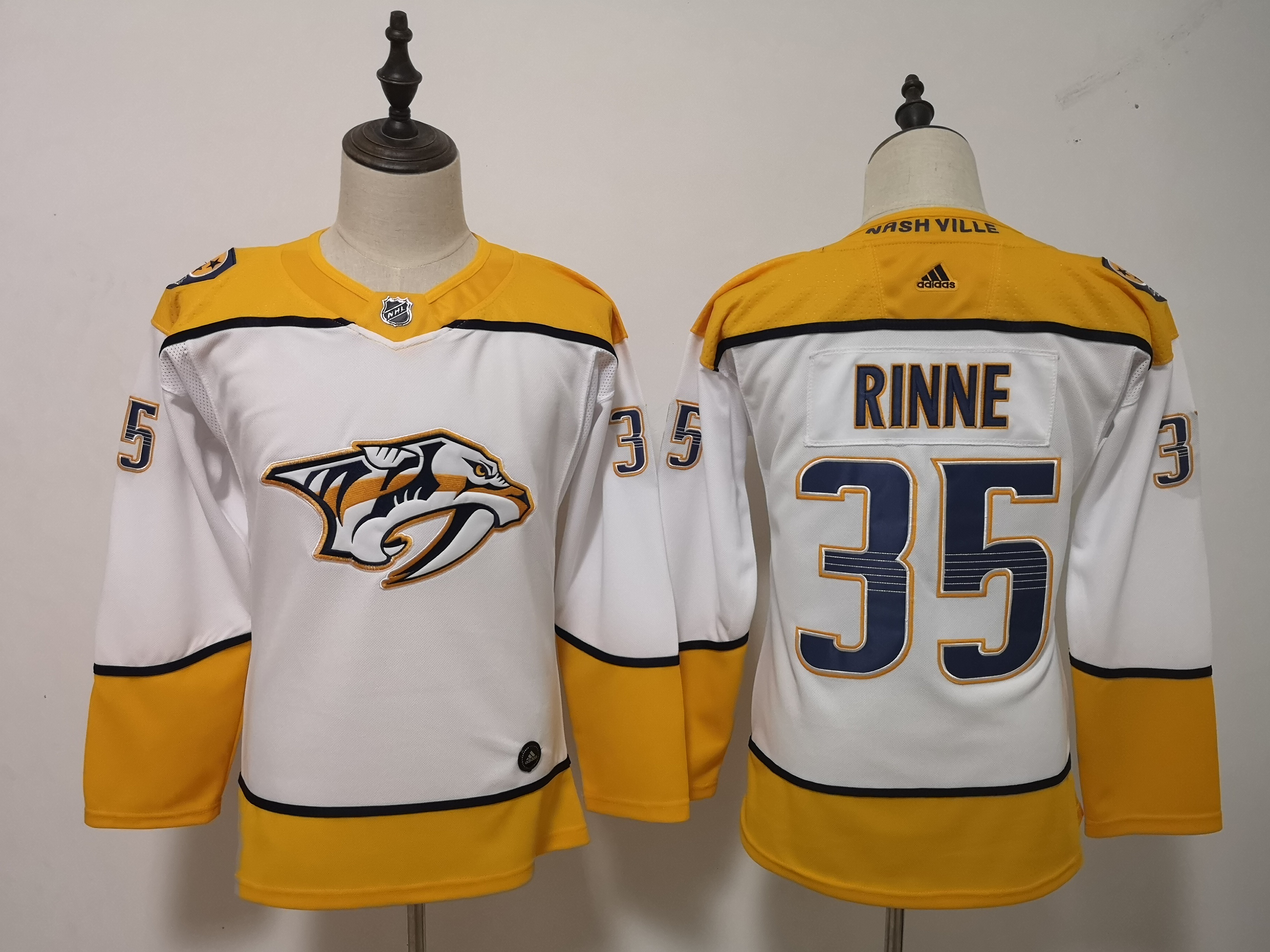 Women Adidas Predators #35 Viktor Arvidsson Yellow Home Authentic Drift Fashion Stitched NHL Jersey 2