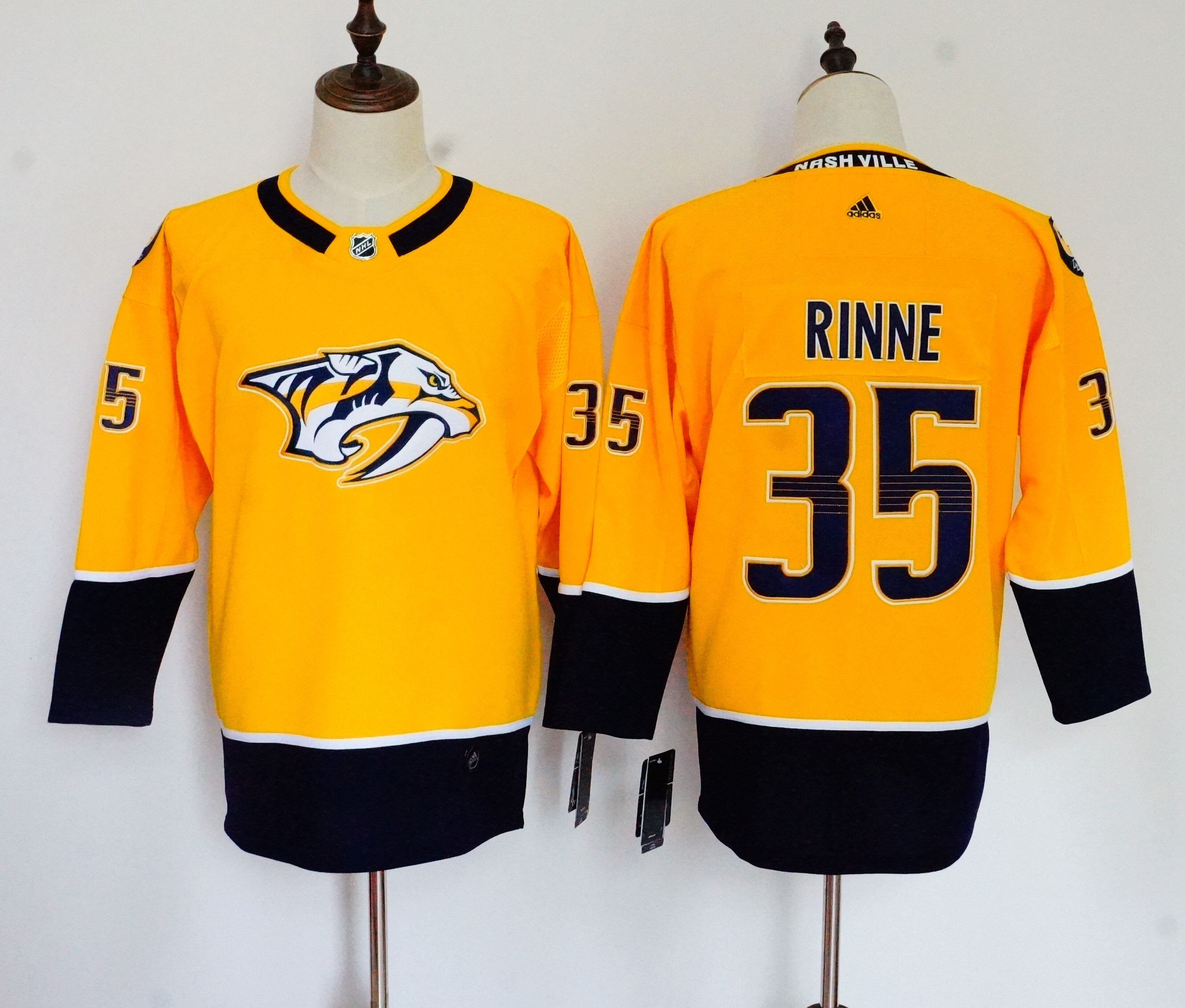 Women Adidas Predators #35 Viktor Arvidsson Yellow Home Authentic Drift Fashion Stitched NHL Jersey 1