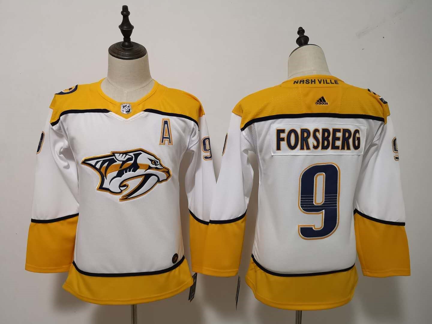Women Adidas Predators #9 Viktor Arvidsson Yellow Home Authentic Drift Fashion Stitched NHL Jersey 4