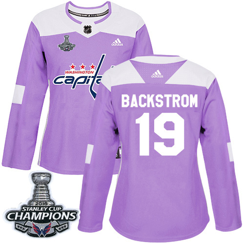Adidas Capitals #19 Nicklas Backstrom Purple Authentic Fights Cancer Stanley Cup Final Champions Women's Stitched NHL Jersey Adidas Capitals #19 Nicklas Backstrom Purple Authentic Fights Cancer Stanley Cup Final Champions Women's Stitched NHL Jersey