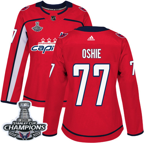 Adidas Capitals #77 T.J Oshie Red Home Authentic Stanley Cup Final Champions Women's Stitched NHL Jersey Adidas Capitals #77 T.J Oshie Red Home Authentic Stanley Cup Final Champions Women's Stitched NHL Jersey