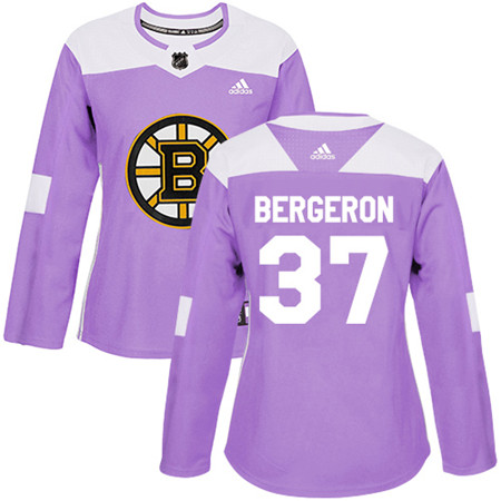 Adidas Bruins #37 Patrice Bergeron Purple Authentic Fights Cancer Women's Stitched NHL Jersey Adidas Bruins #37 Patrice Bergeron Purple Authentic Fights Cancer Women's Stitched NHL Jersey