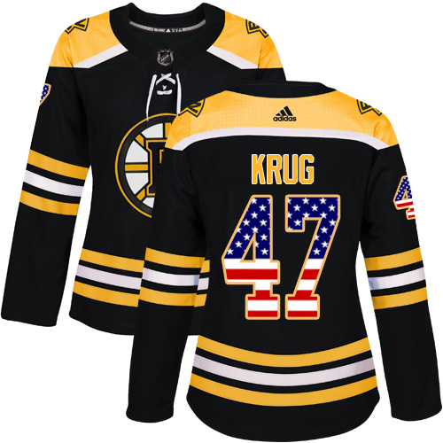 Adidas Bruins #47 Torey Krug Black Home Authentic USA Flag Women's Stitched NHL Jersey Adidas Bruins #47 Torey Krug Black Home Authentic USA Flag Women's Stitched NHL Jersey