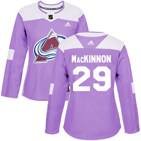 Adidas Avalanche #29 Nathan MacKinnon Purple Authentic Fights Cancer Women's Stitched NHL Jersey Adidas Avalanche #29 Nathan MacKinnon Purple Authentic Fights Cancer Women's Stitched NHL Jersey