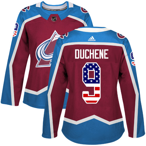 Adidas Avalanche #9 Matt Duchene Burgundy Home Authentic USA Flag Women's Stitched NHL Jersey Adidas Avalanche #9 Matt Duchene Burgundy Home Authentic USA Flag Women's Stitched NHL Jersey