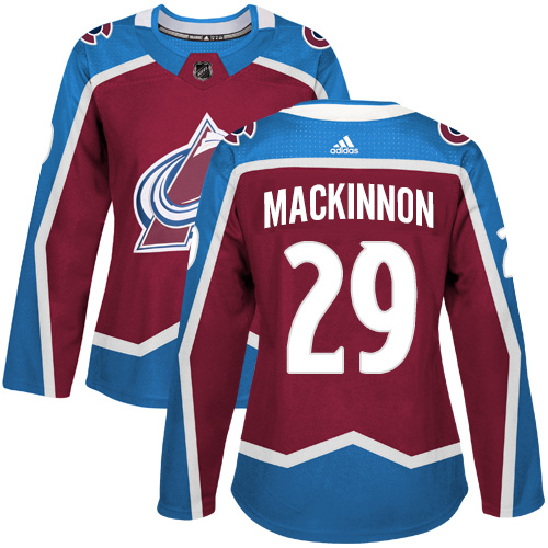 Adidas Avalanche #29 Nathan MacKinnon Burgundy Home Authentic Women's Stitched NHL Jersey Adidas Avalanche #29 Nathan MacKinnon Burgundy Home Authentic Women's Stitched NHL Jersey