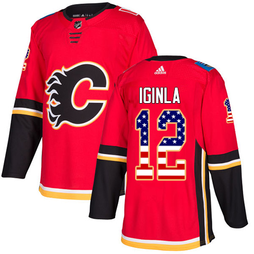 Adidas Flames #12 Jarome Iginla Red Home Authentic USA Flag Stitched Youth NHL Jersey Adidas Flames #12 Jarome Iginla Red Home Authentic USA Flag Stitched Youth NHL Jersey