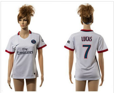 Women Paris Saint-Germain #7 Lucas Away Soccer Club Jersey