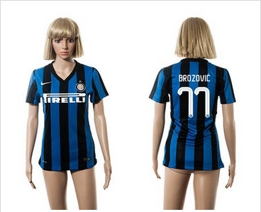Women Inter Milan #77 Brozovic Home Soccer Club Jersey