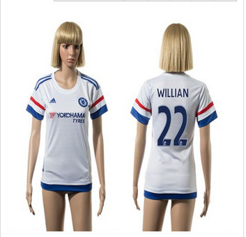 Women Chelsea #22 Willian Away Soccer Club Jersey