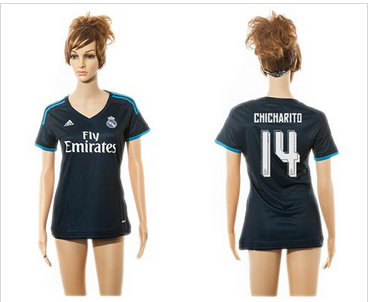 Women Real Madrid #14 Chicharito Sec Away Soccer Club Jersey
