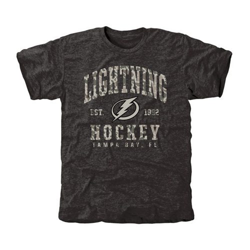 Men's Tampa Bay Lightning Black Camo Stack T-Shirt Men's Tampa Bay Lightning Black Camo Stack T-Shirt