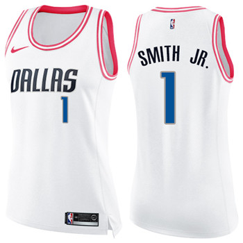 Nike Mavericks #1 Dennis Smith Jr. White Pink Women's NBA Swingman Fashion Jersey Nike Mavericks #1 Dennis Smith Jr. White Pink Women's NBA Swingman Fashion Jersey
