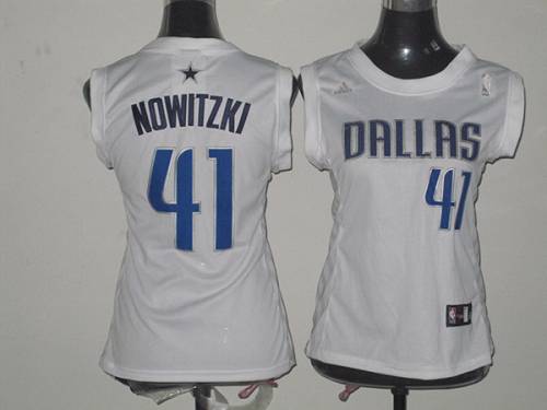 Mavericks #41 Dirk Nowitzki White Women Fashion Stitched NBA Jersey Mavericks #41 Dirk Nowitzki White Women Fashion Stitched NBA Jersey