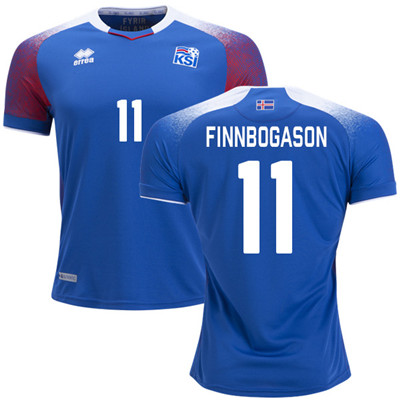 Iceland #11 FINNBOGASON Home Soccer Country Jersey