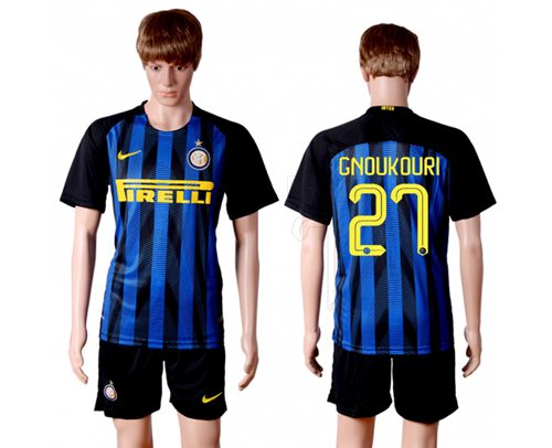 Inter Milan #27 Gnoukouri Home Soccer Club Jersey