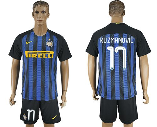 Inter Milan #17 Kuzmanovic Home Soccer Club Jersey